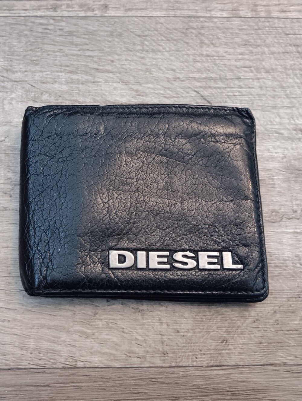 Diesel Black Leather Wallet with Silver Logo